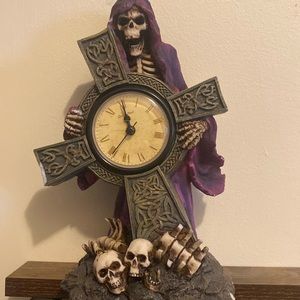 Grim Reaper Cross Clock